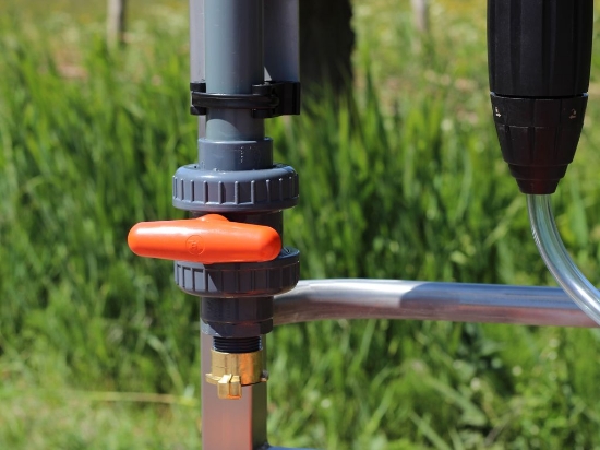 Picture of Dosing unit on stainless steel frame - Dosatron D3RE5BPVF