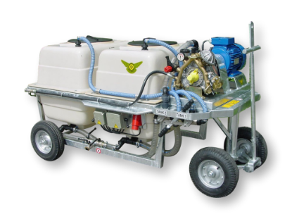 Afbeeldingen van Spuitwagen 2x400T - Membraanpomp IDB1100 70l/min~40bar - Verzinkt